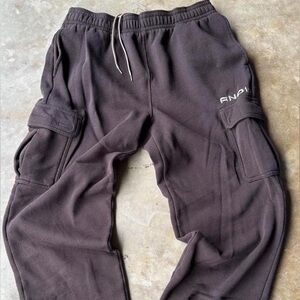 AND1 Mocha Brown Baggy Cargo Sweat Pants Size Large